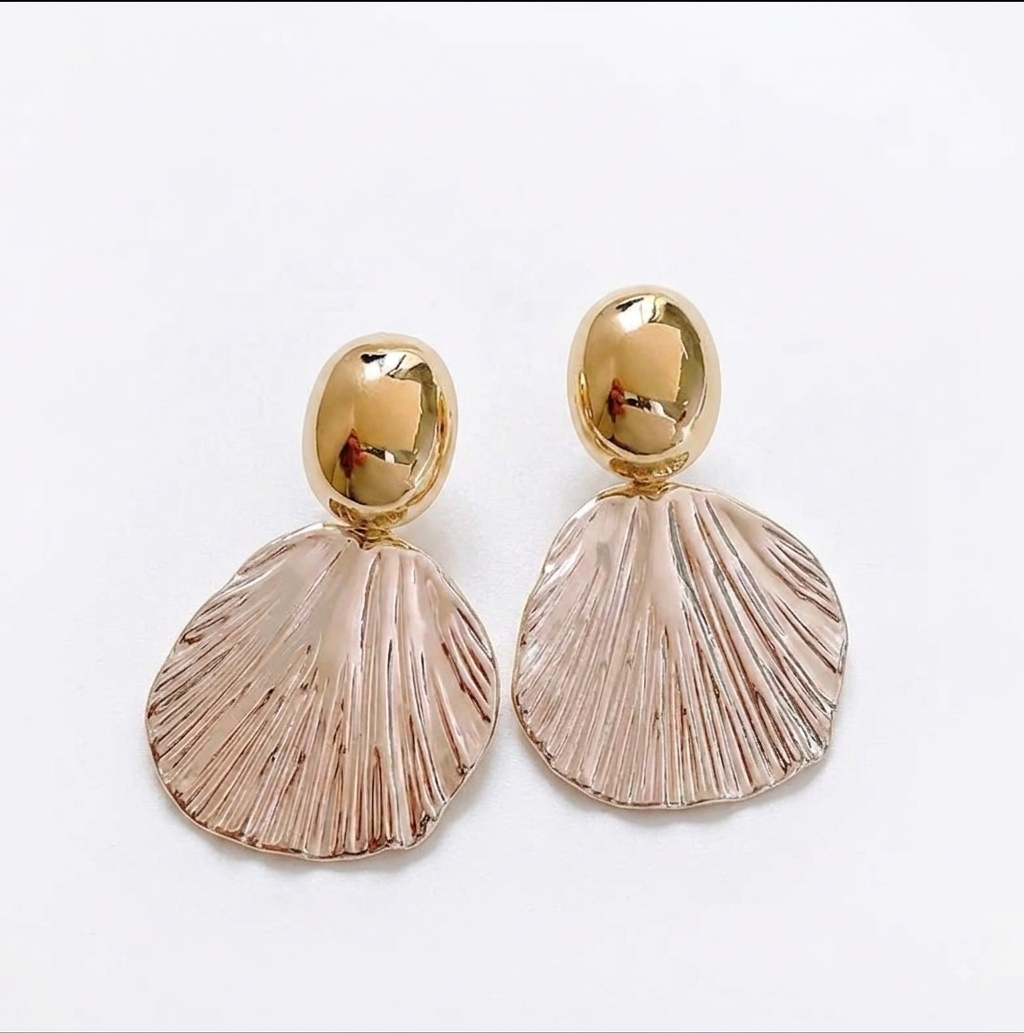Sculpted Shell Drop Earrings