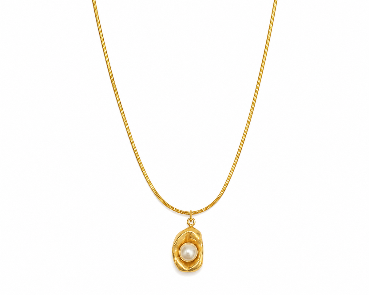 Pearl Pendant Anti-Tarnish Stainless Steel Necklace for Women