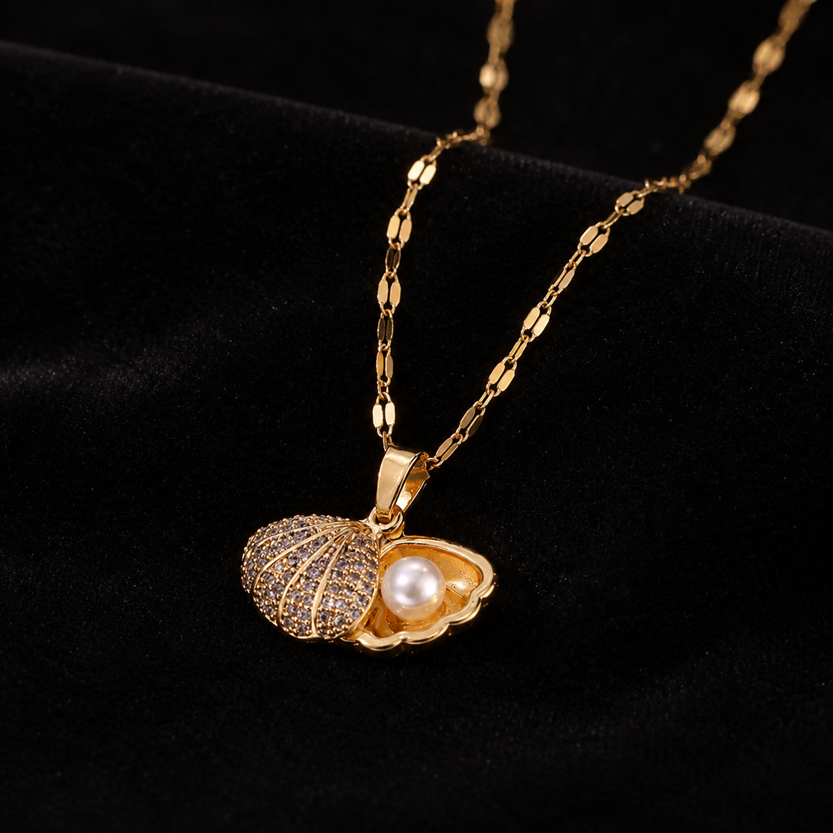 Shell Pearl Pendant Necklace for Women | Anti-Tarnish Stainless Steel