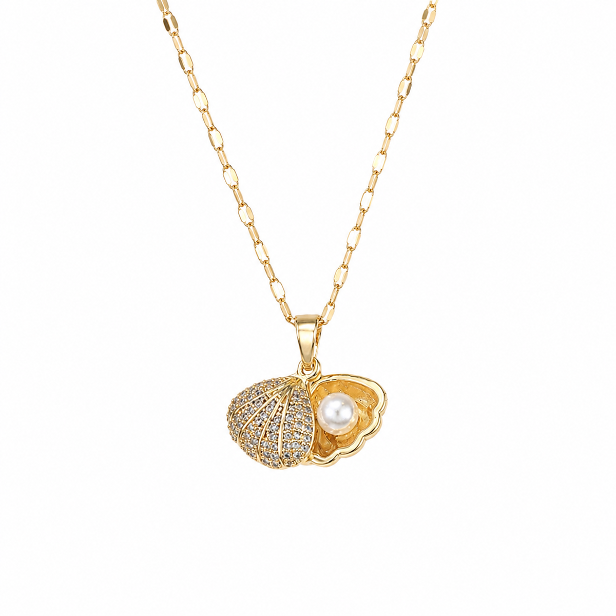 Shell Pearl Pendant Necklace for Women | Anti-Tarnish Stainless Steel