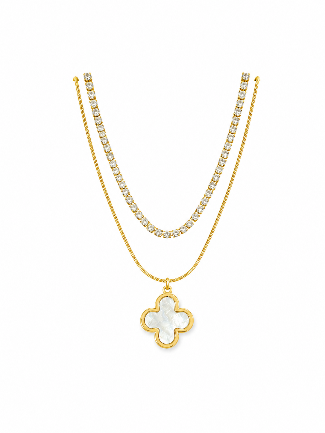 Clover Pendant Layered Necklace for Women | Anti-Tarnish Stainless Steel