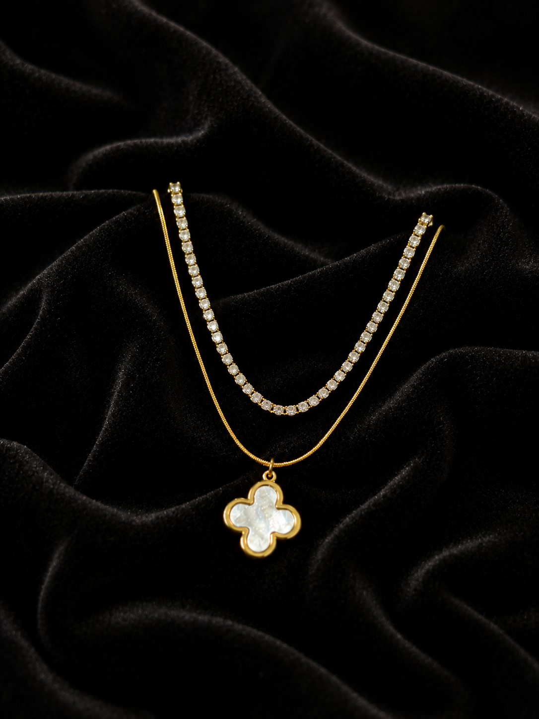 Clover Pendant Layered Necklace for Women | Anti-Tarnish Stainless Steel