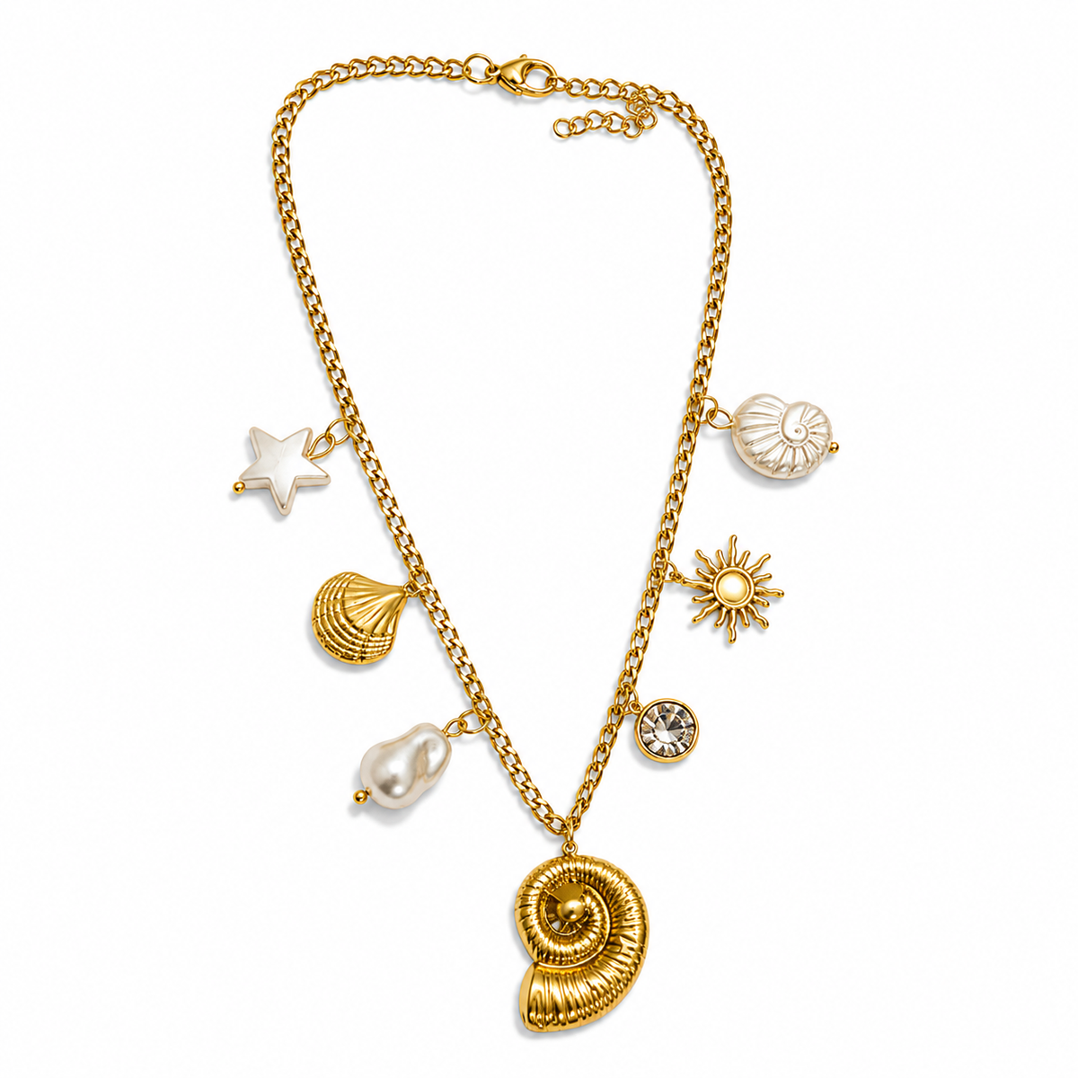 Celestial Shell Charm Necklace for Women | Anti-Tarnish Stainless Steel