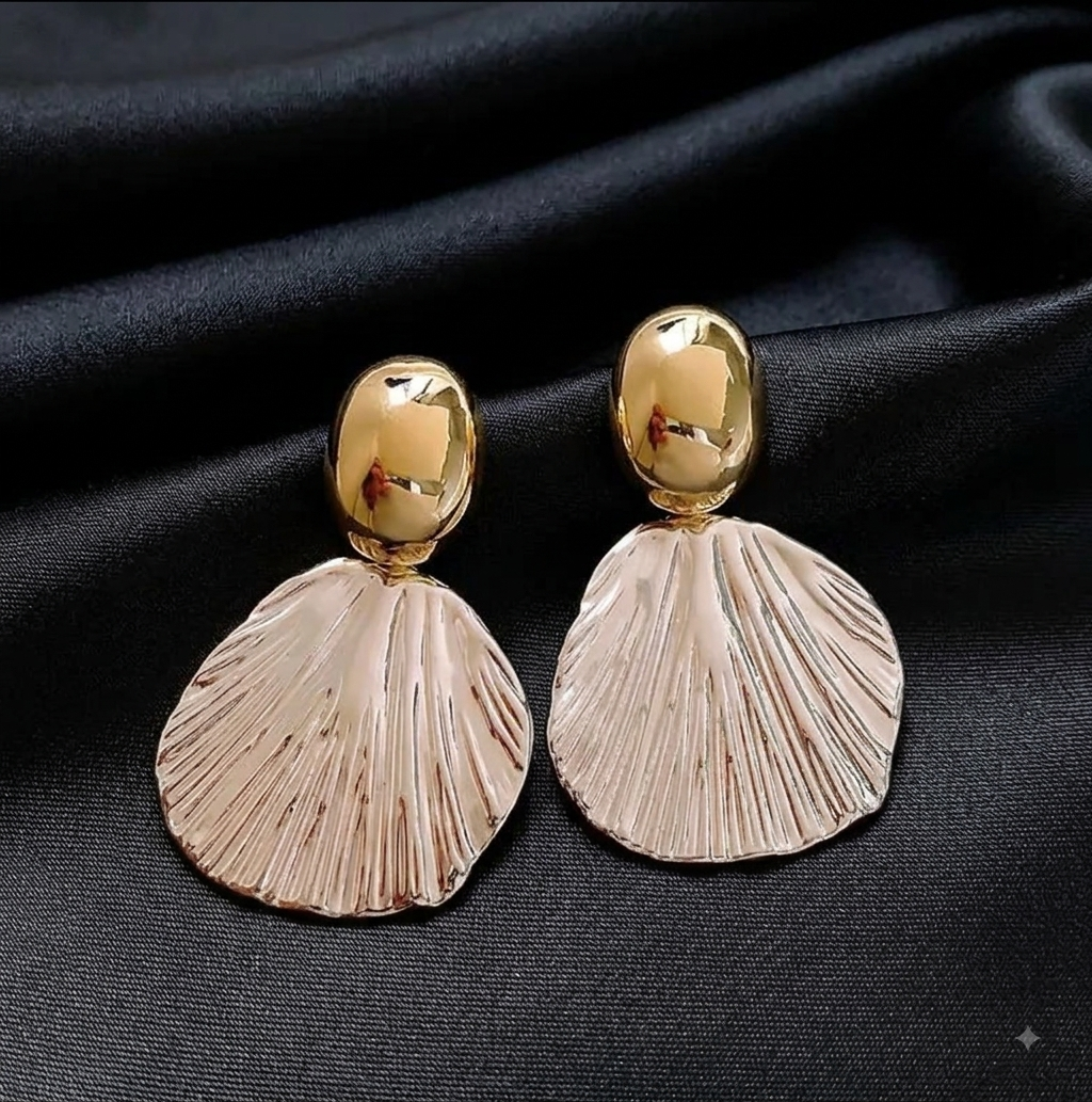 Sculpted Shell Drop Earrings