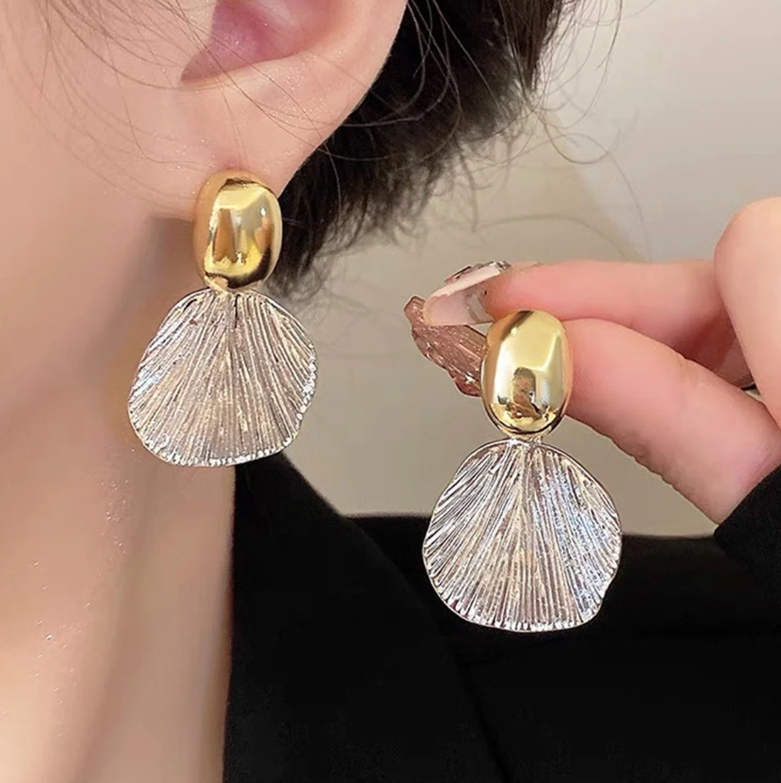 Sculpted Shell Drop Earrings